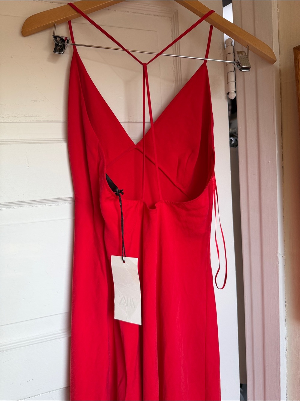 Zara NWT ZW COLLECTION Camisole Maxi Slip Red Dress Spaghetti Strap Quiet Luxury - Picture 12 of 16
